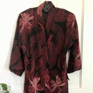 Vintage Red Jungle Patterned Kimono